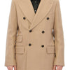 Dolce & Gabbana Elegant Beige Formal Wool Coat