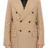 Dolce & Gabbana Elegant Beige Formal Wool Coat