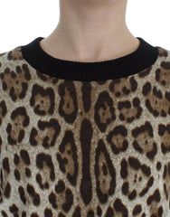 Dolce & Gabbana Elegant Leopard Print Short Sweater Top