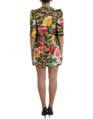 Animal & Floral Print Mini Shift Dress