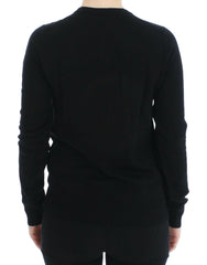 Dolce & Gabbana Elegant Black Wool Cardigan Sweater