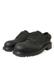 Dolce & Gabbana Elegant Mens Leather Derby Dress Shoes