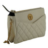 Versace Elegant White Lamb Leather Crossbody Pouch