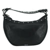 Versace Elegant Black Leather Hobo Shoulder Bag