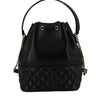 Versace Elegant Black Leather Medusa Bucket Shoulder Bag