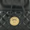 Versace Elegant Black Leather Medusa Bucket Shoulder Bag