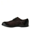 Dolce & Gabbana Elegant Brown Velvet Oxford Lace-up Shoes