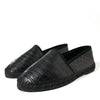 Dolce & Gabbana Exotic Black Leather Espadrilles