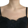 Dolce & Gabbana Elegant Black Silk Lace Tank Top