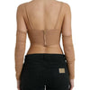 Dolce & Gabbana Elegant Brown Cropped Long Sleeve Top