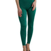 Dolce & Gabbana Green High Waist Designer Leggings