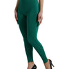 Dolce & Gabbana Green High Waist Designer Leggings