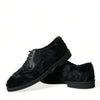 Dolce & Gabbana Elegant Black Fur Derby Dress Shoes for Men