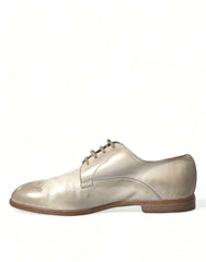 Elegant White Calfskin Derby Shoes