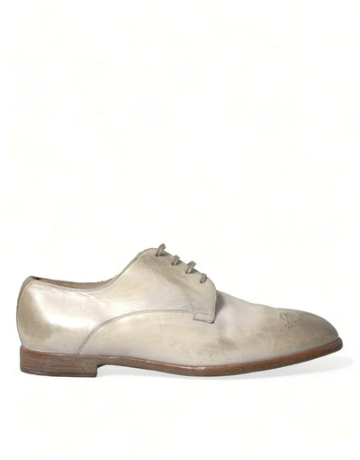 Dolce & Gabbana Elegant White Calfskin Derby Shoes