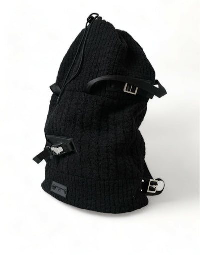 Dolce & Gabbana Elegant Tricot Wool-Blend Backpack in Black