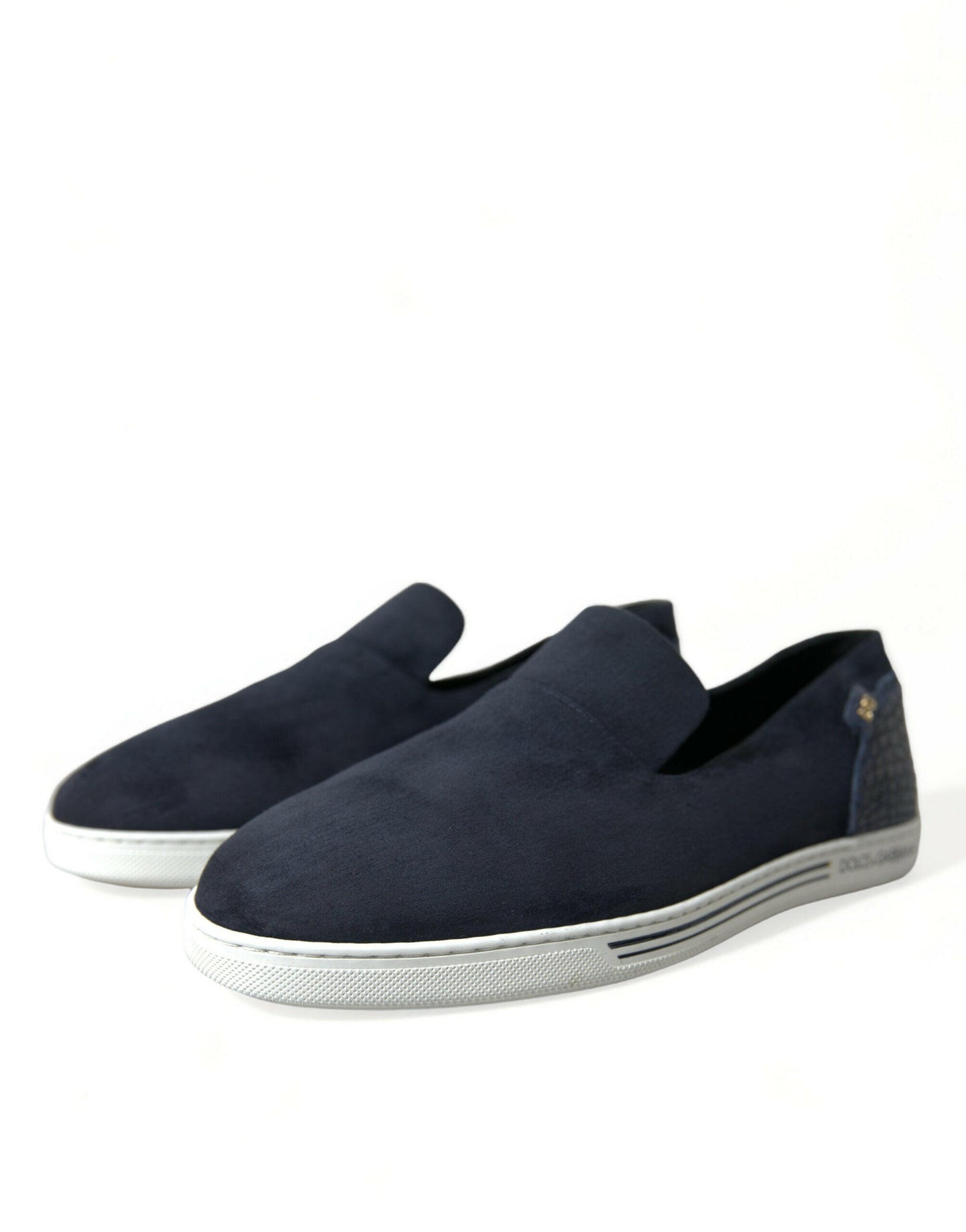 Dolce & Gabbana Elegant Blue Suede Leather Loafers