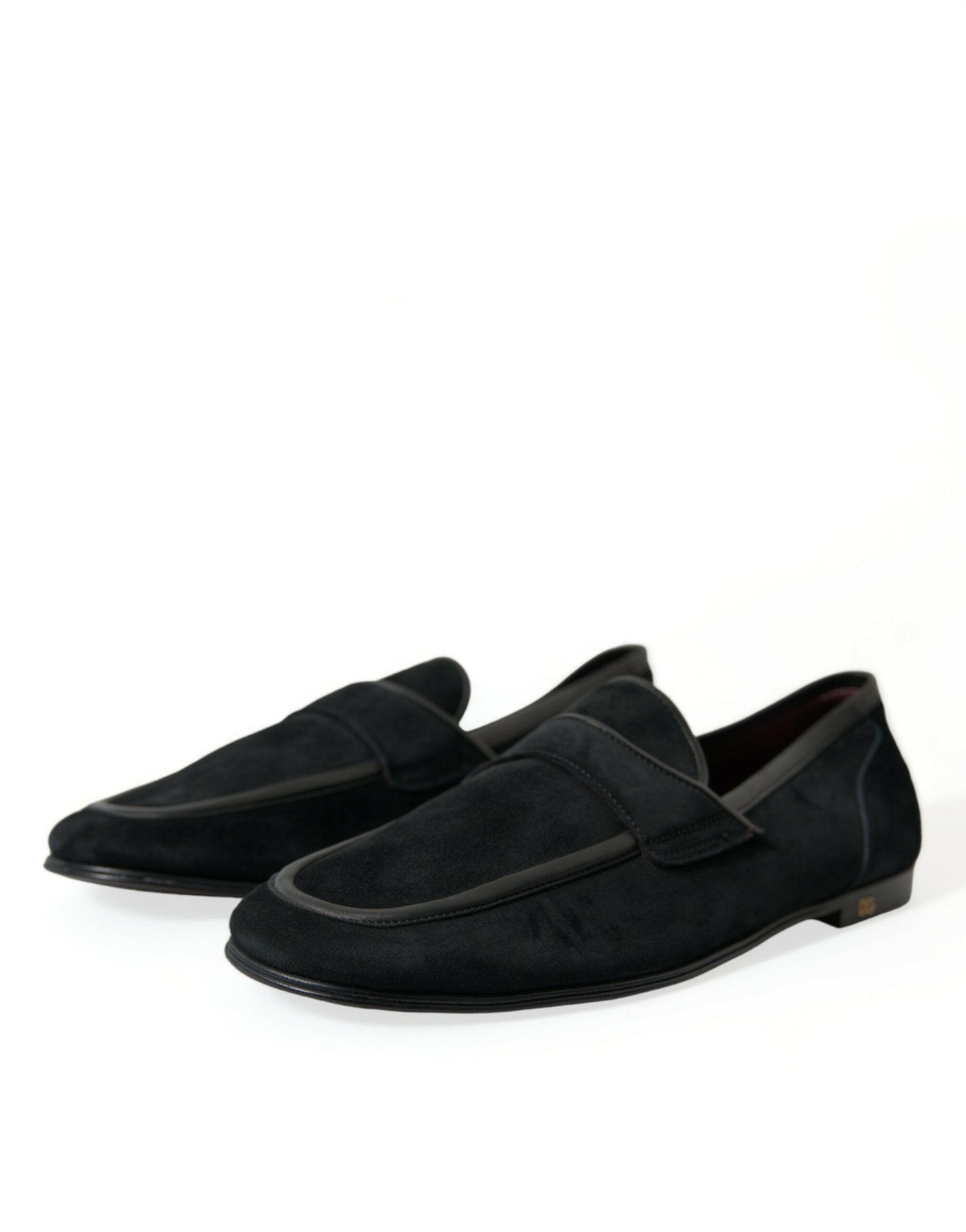 Dolce & Gabbana Elegant Velvet Black Loafers for Men