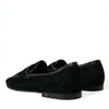 Dolce & Gabbana Elegant Velvet Black Loafers for Men