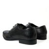 Dolce & Gabbana Elegant Black Leather Derby Dress Shoes