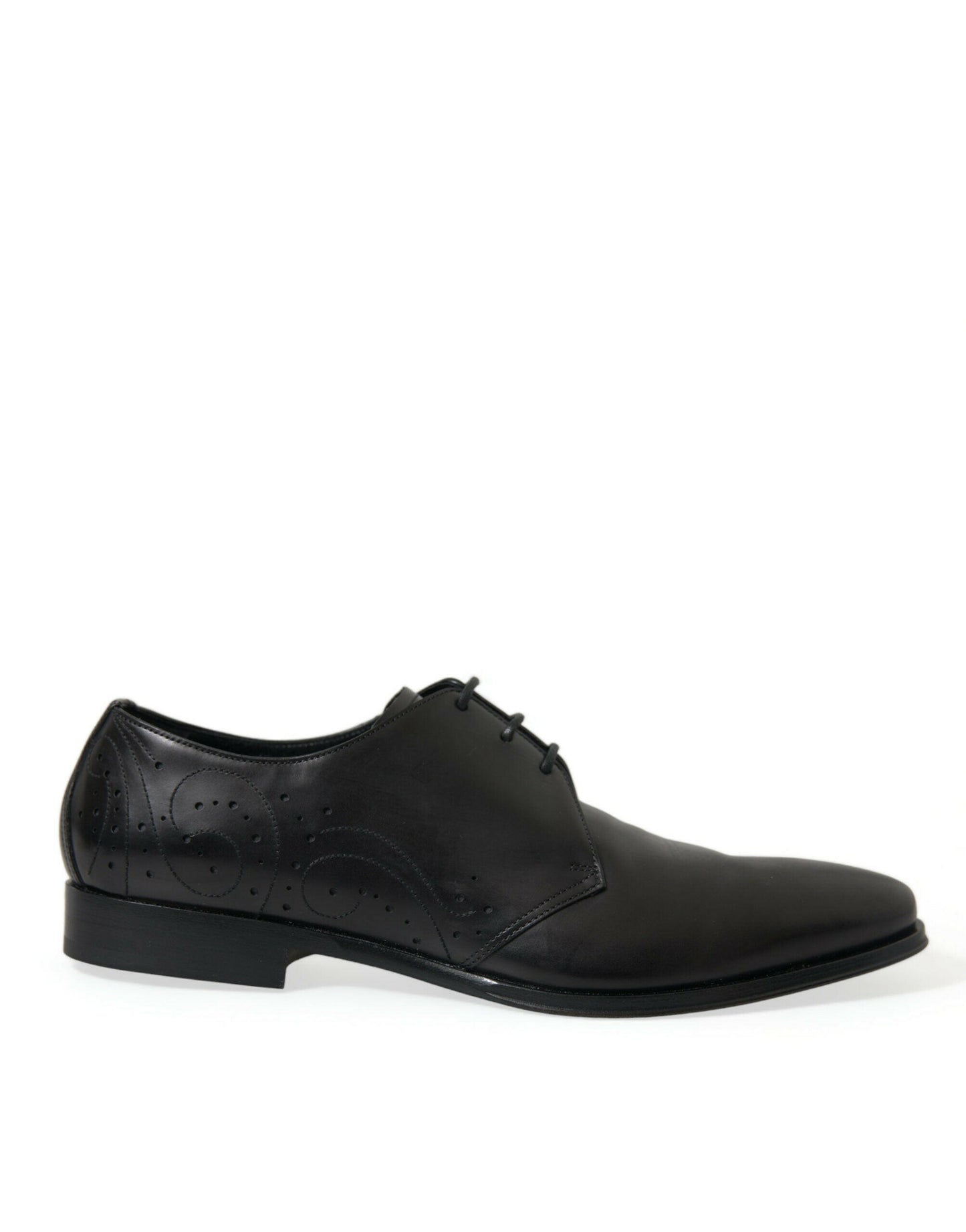 Dolce & Gabbana Elegant Black Leather Derby Dress Shoes