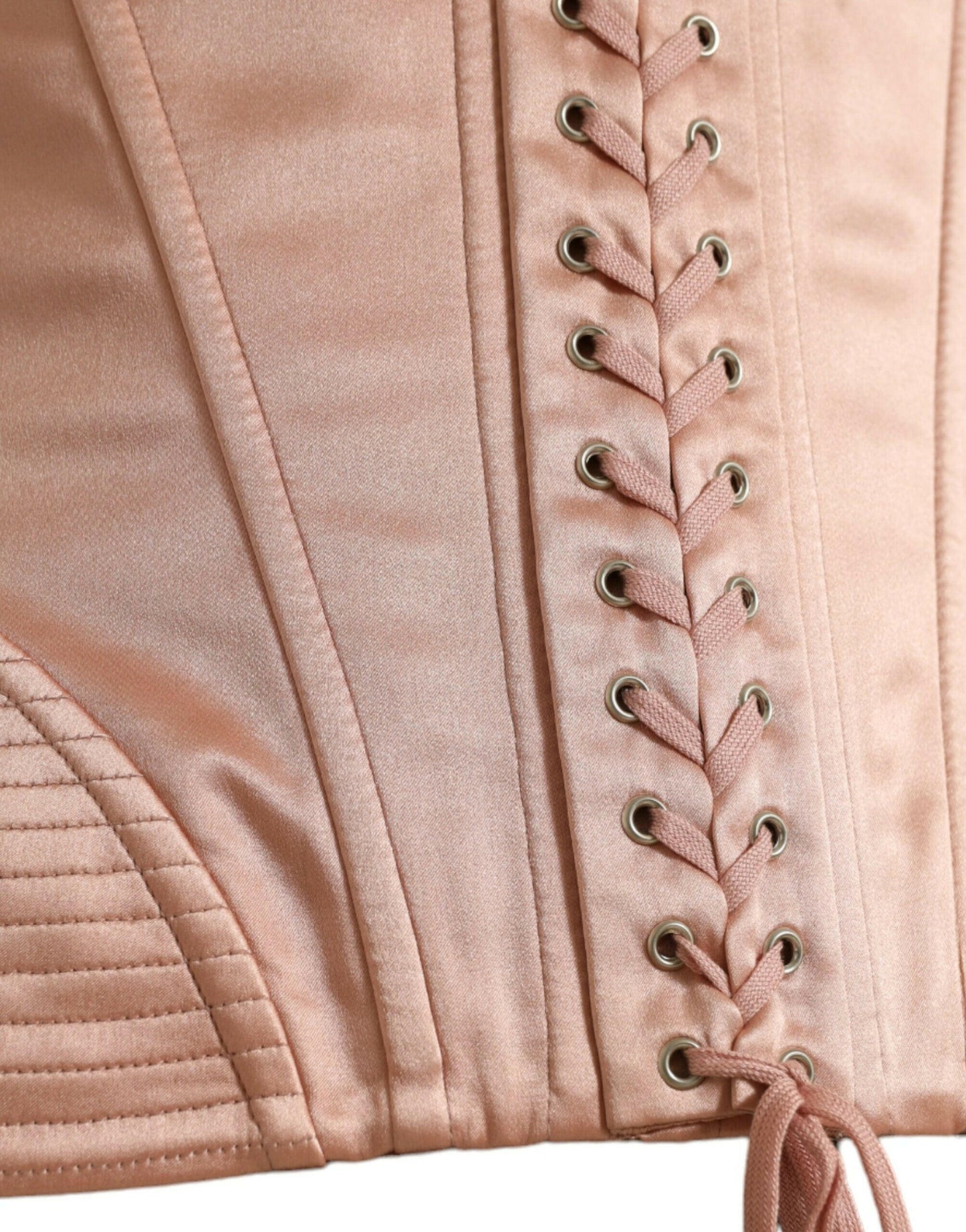 Dolce & Gabbana Elegant Pink Lace-Up Corset Belt