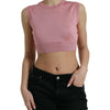 Dolce & Gabbana Elegant Silk Crew Neck Cropped Tank Top