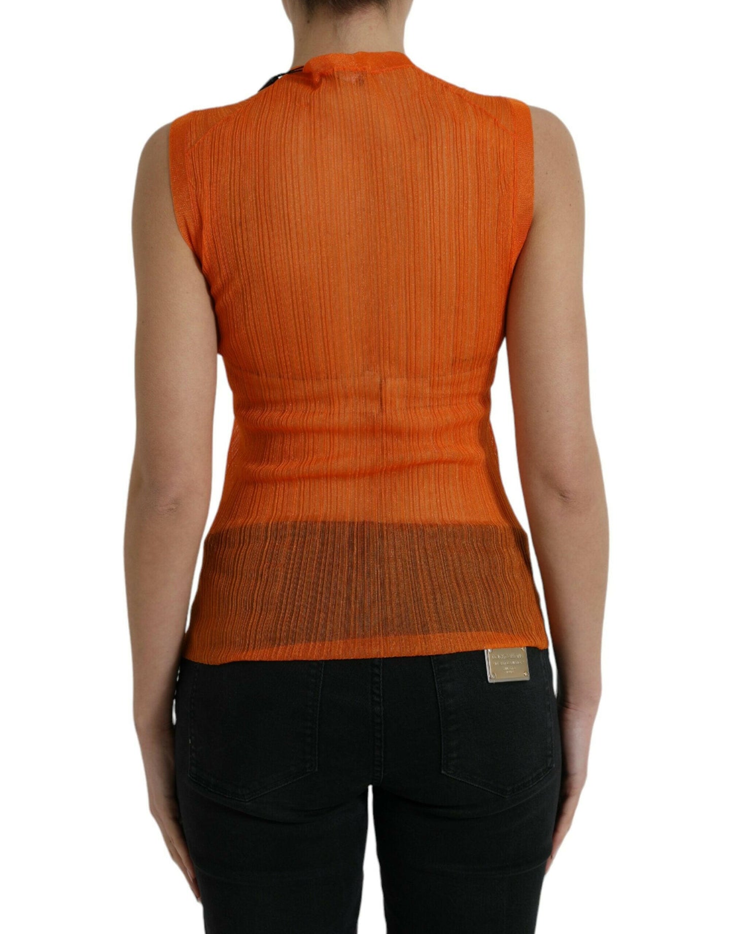 Dolce & Gabbana Chic Orange Crew Neck Tank Top