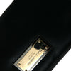 Dolce & Gabbana Elegant Black Nylon Leather Pouch with Silver Details