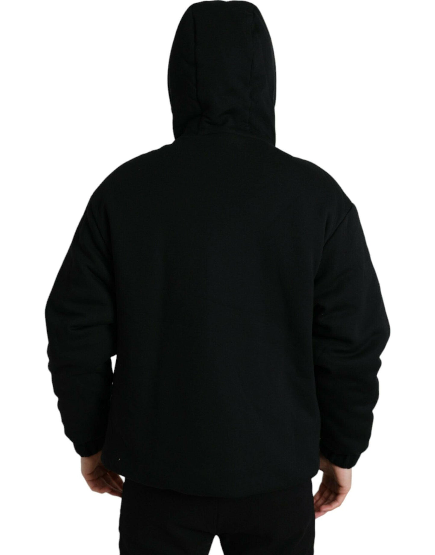 Dolce & Gabbana Elegant Black Bomber Jacket with Hood