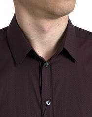 Dolce & Gabbana Elegant Maroon Martini Dress Shirt