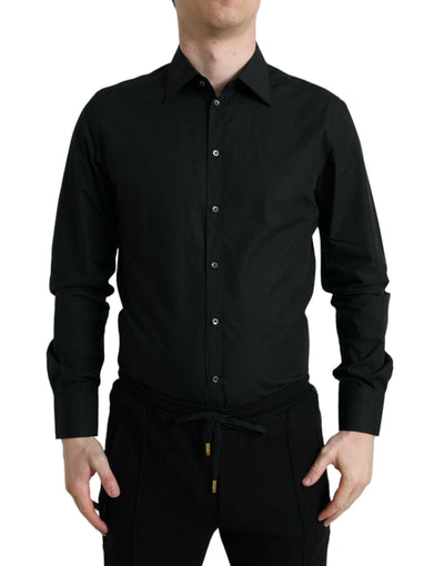 Dolce & Gabbana Sleek Black Slim Fit Italian Dress Shirt