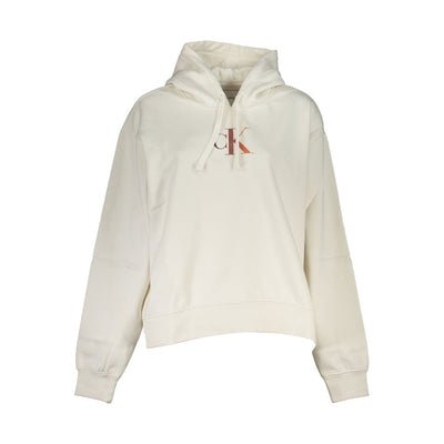 Calvin Klein Chic White Fleece Hooded Sweatshirt