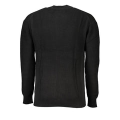 Sleek Cotton Crew Neck Sweater with Contrast Details