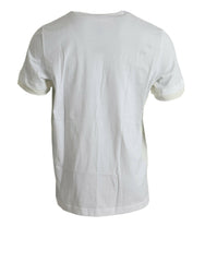 Elegant White Crew Neck Cotton Tee