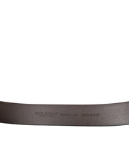 Elegant Brown Calf Leather Belt - Timeless Accessory