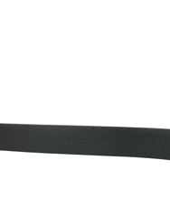 Elegant Black Leather Belt with Metal Buckle