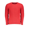 U.S. Grand Polo Elegant Twisted Crew Neck Sweater in Pink