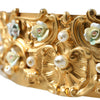 Dolce & Gabbana Elegant Gold-Tone Faux Pearl Floral Belt