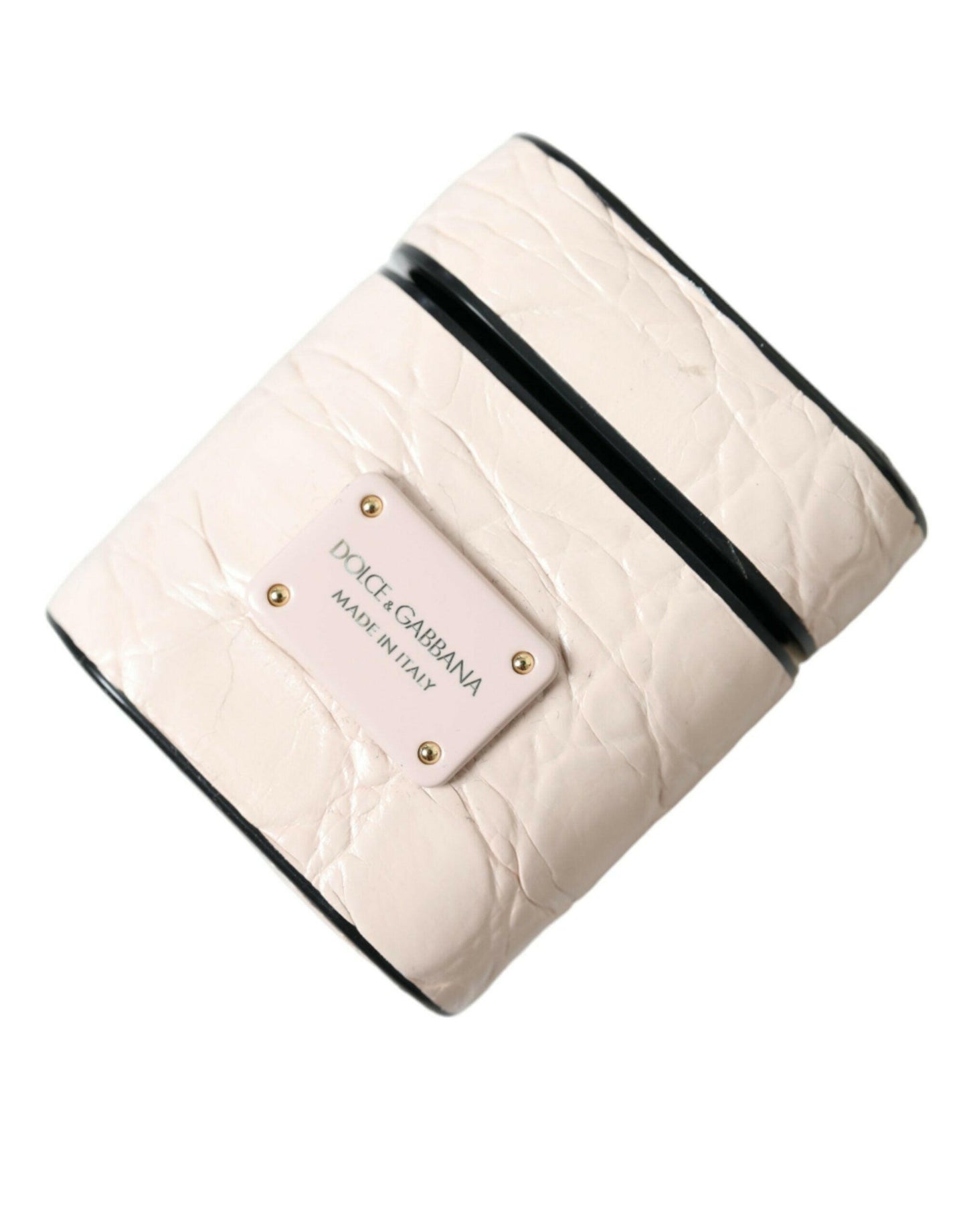 Dolce & Gabbana Elegant Light Pink Leather Airpod Case