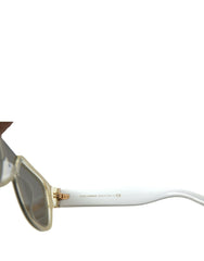 Chic White Acetate Designer Sunglasses