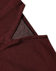 Elegant Maroon Cotton Blend Polo Tee