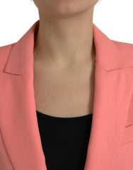 Chic Pink Peak Lapel Blazer