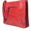 Balenciaga Exotic Red Alligator Leather Clutch