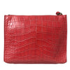 Balenciaga Exotic Red Alligator Leather Clutch