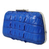 Balenciaga Electric Blue Crocodile Skin Clutch