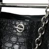 Balenciaga Elegant Black Crocodile Leather Maxi Bucket Bag