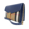 Burberry Macken Small Regency Blue House Check Leather Crossbody Bag