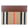 Burberry Sandon Tan Canvas Check Printed Leather Slim Card Case Wallet