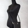 Burberry Peyton Monogram Black Leather Pouch Crossbody Bag Purse